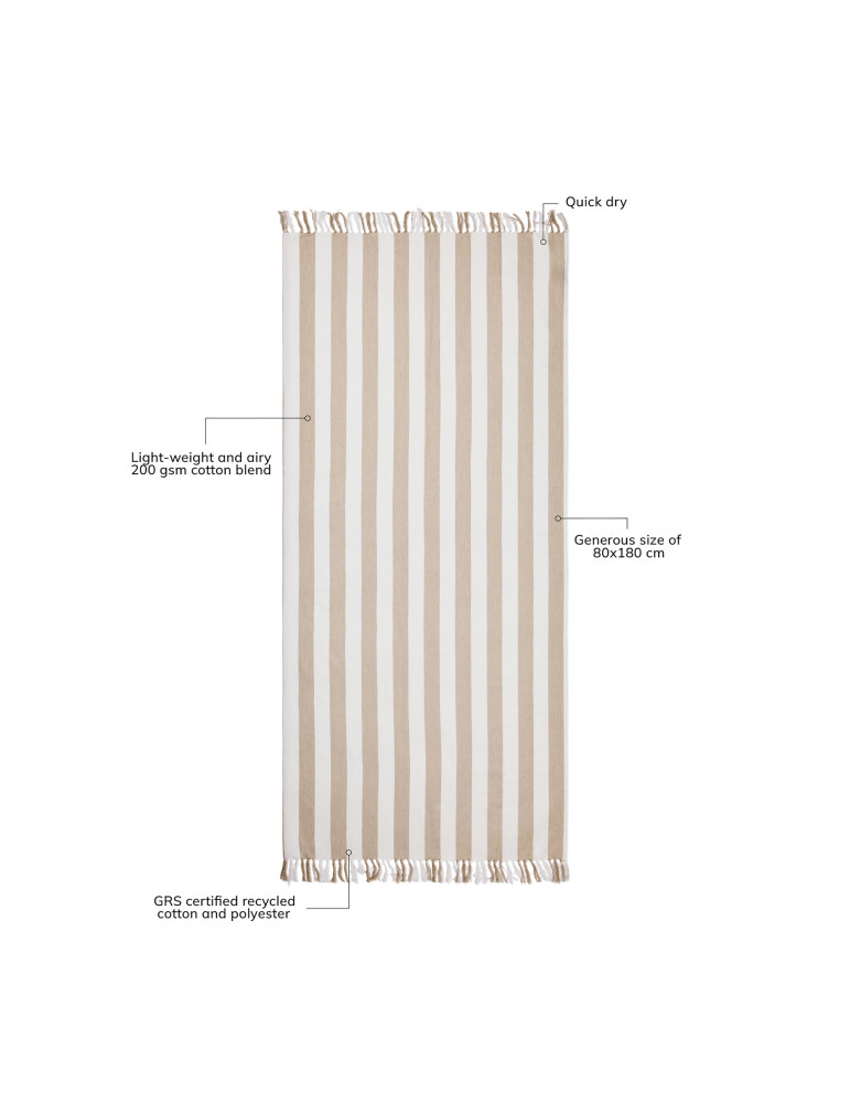 Serviette hammam Vinga Ornos 80 × 180 cm GRS personnalisable
