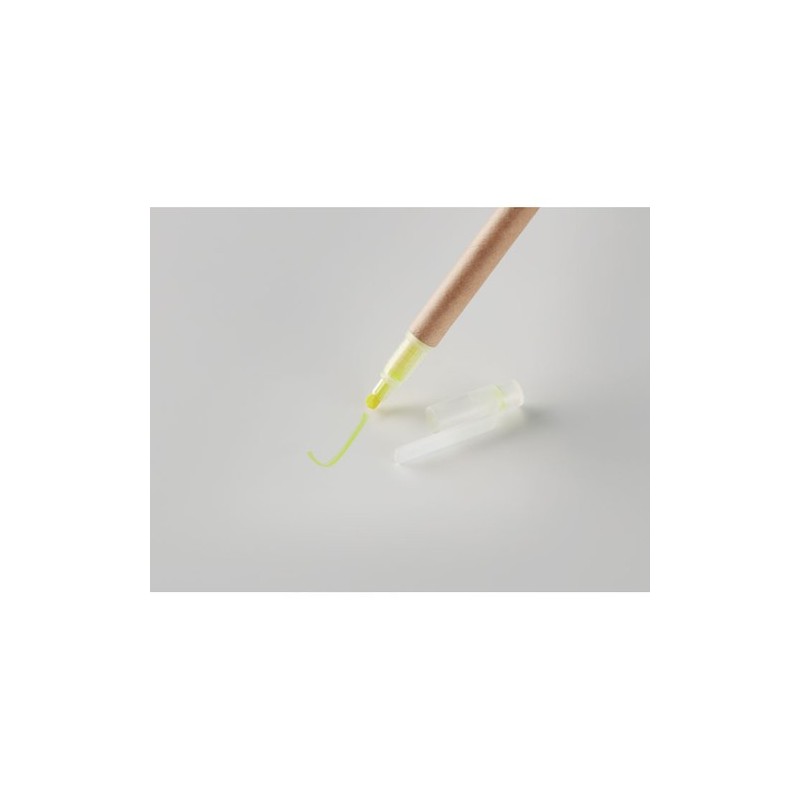 Surligneur Éco-responsable et Multifonctionnel 2 en 1 - DUO PAPER Matières : polypropylène (PP) Couleurs : jaune cadeau entrepri