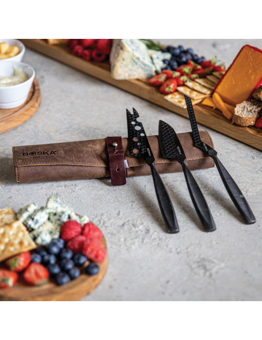 Coffret couteaux à fromage BOSKA Monaco+ Black personnalisable