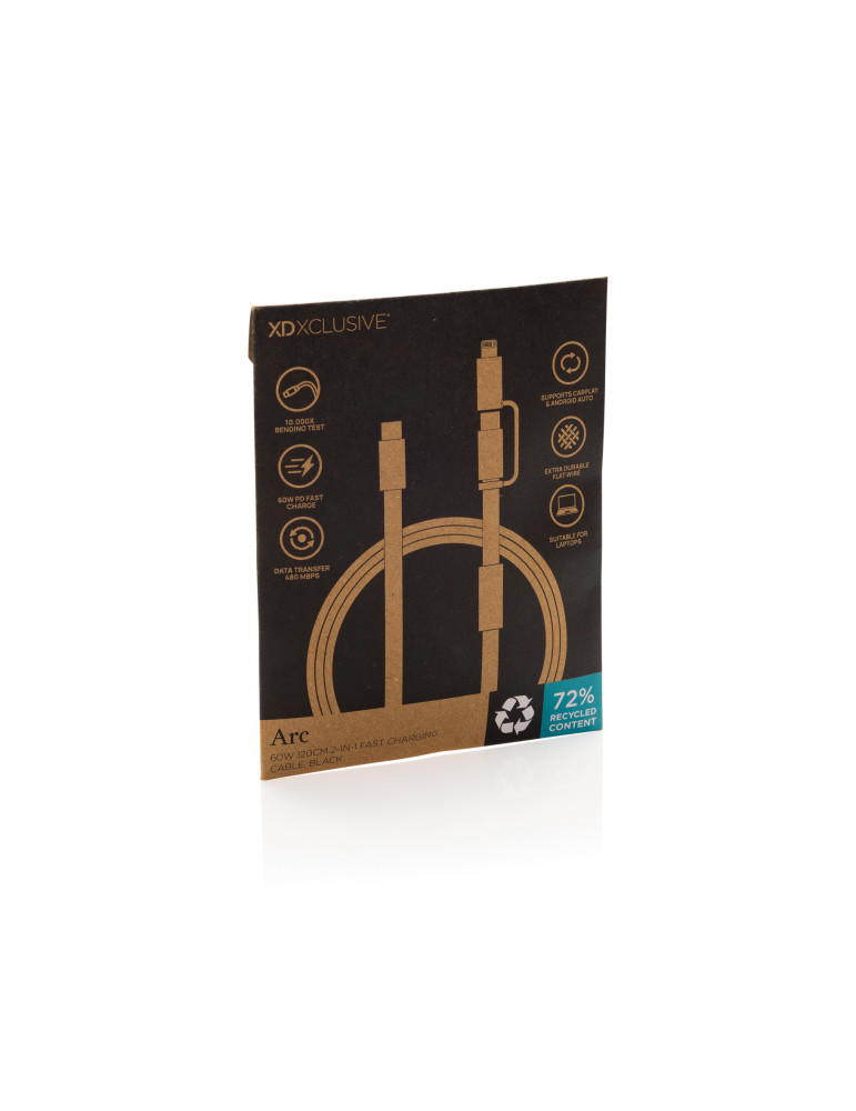 Câble de recharge rapide 60W 2-en-1 Arc RCS personnalisable