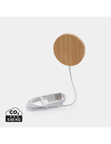 Chargeur magnétique sans fil en bambou 10W personnalisable