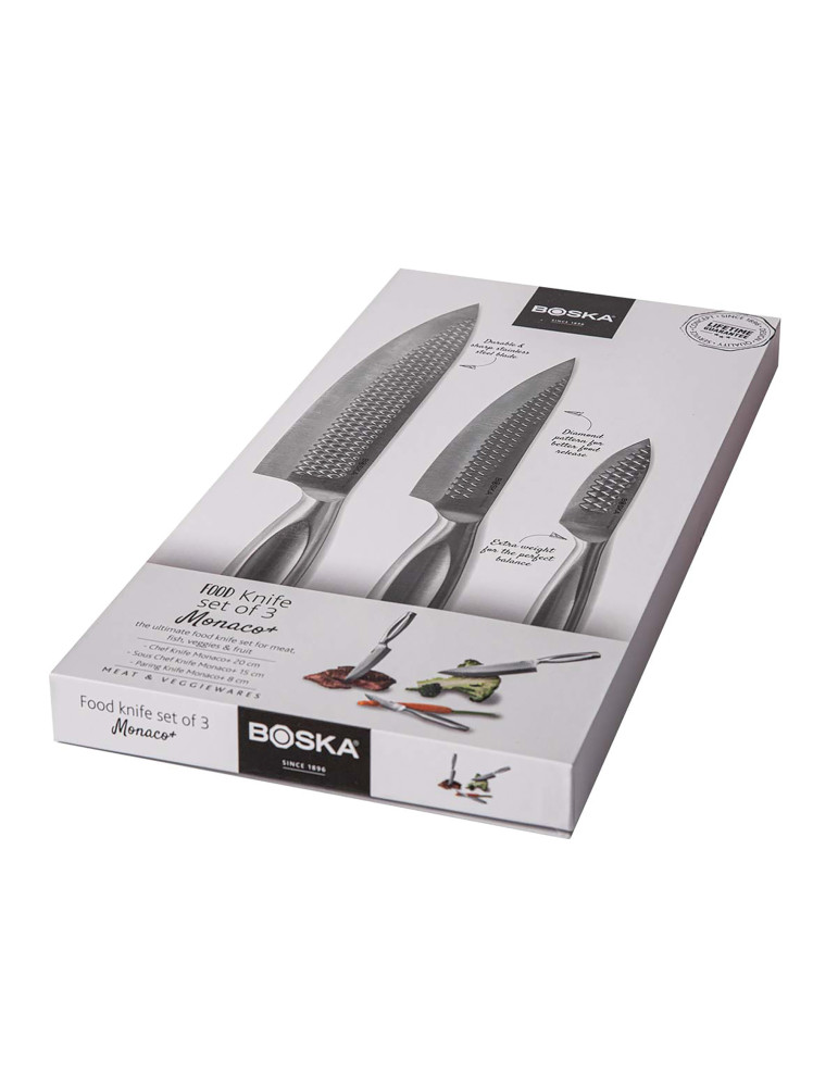 Set de trois couteaux de cuisine BOSKA Monaco+ personnalisable