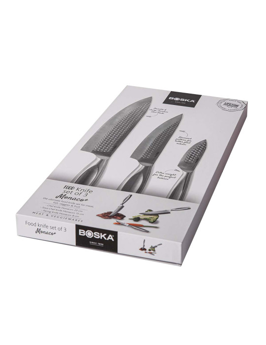 Set de trois couteaux de cuisine BOSKA Monaco+ personnalisable