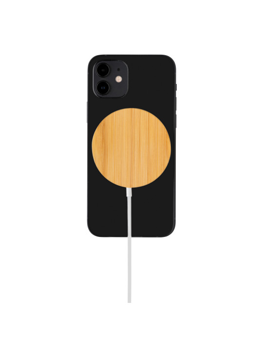 Chargeur magnétique sans fil en bambou 10W personnalisable