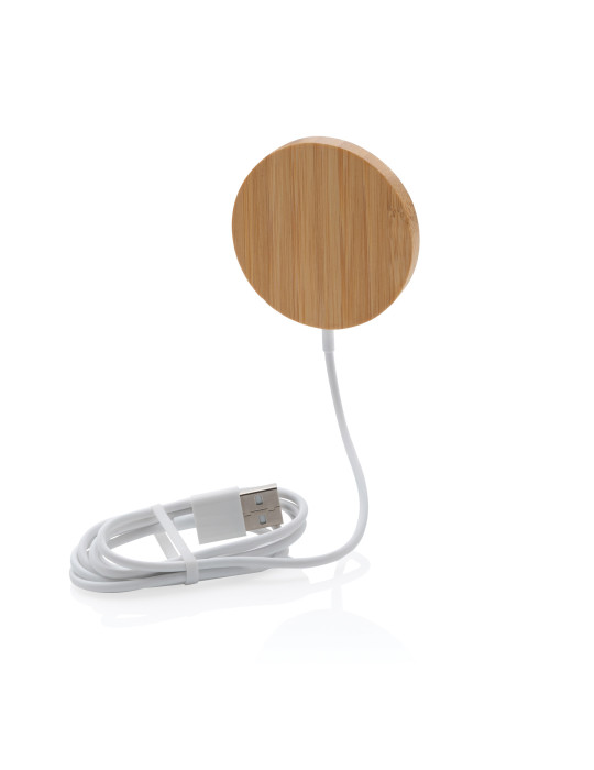 Chargeur magnétique sans fil en bambou 10W personnalisable