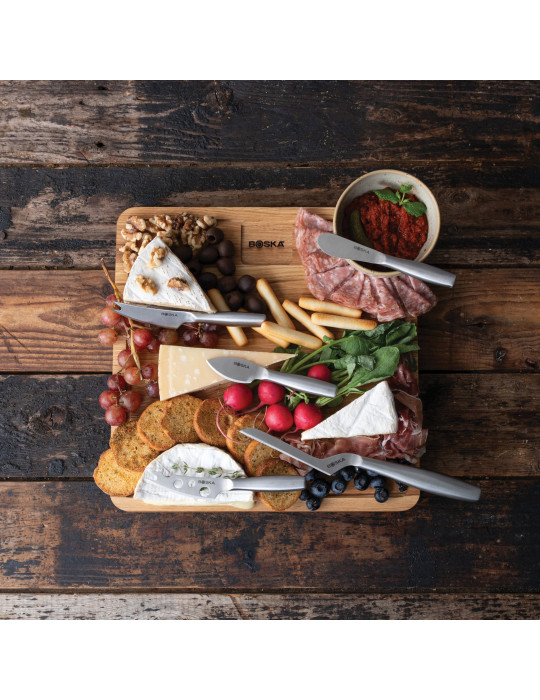 Planche et cinq couteaux à fromage BOSKA Copenhague personnalisable