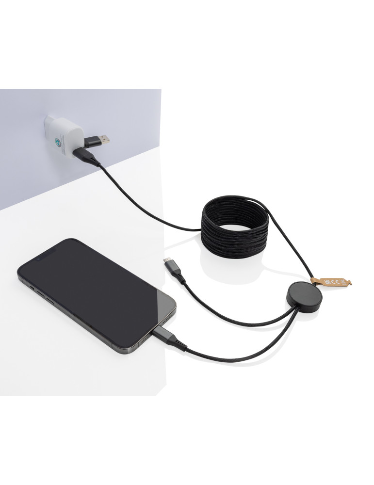 Câble 4 en 1 de 3 mètres en PET RCS Terra personnalisable