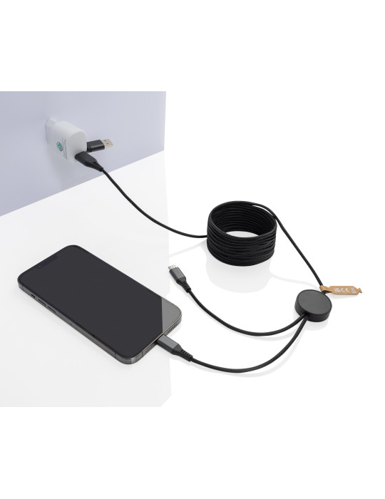 Câble 4 en 1 de 3 mètres en PET RCS Terra personnalisable