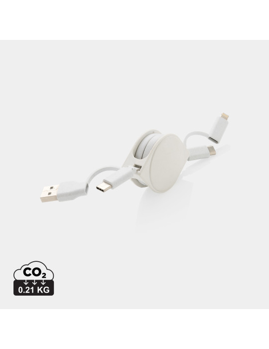 Cable 4 en 1 en TPE et plastique recyclé RCS personnalisable
