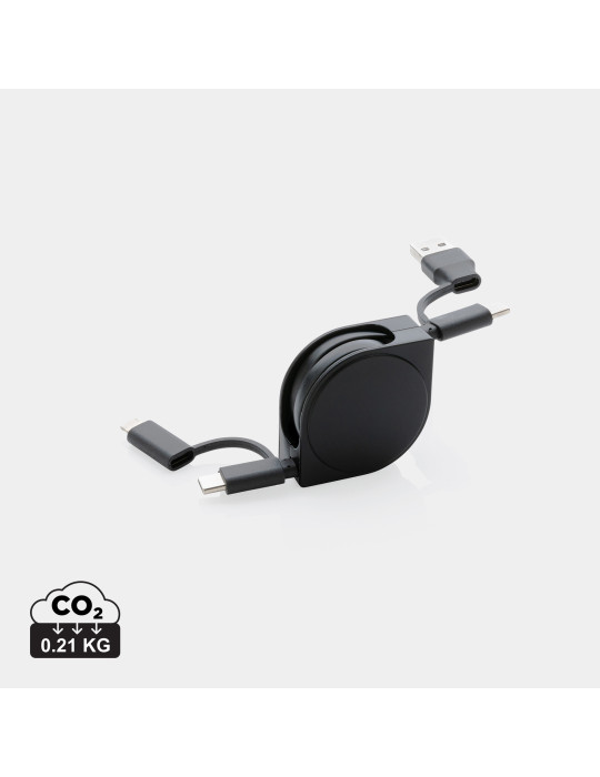 Cable 4 en 1 en TPE et plastique recyclé RCS personnalisable