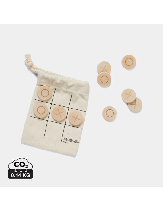 Jeu de morpion Vinga en pin FSC avec pochette personnalisable