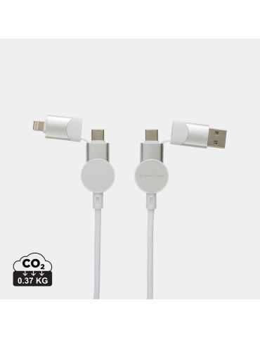 Câble Oakland 6-in-1 à charge 45W en plastique recyclé RCS Urban Vitamin personnalisable
