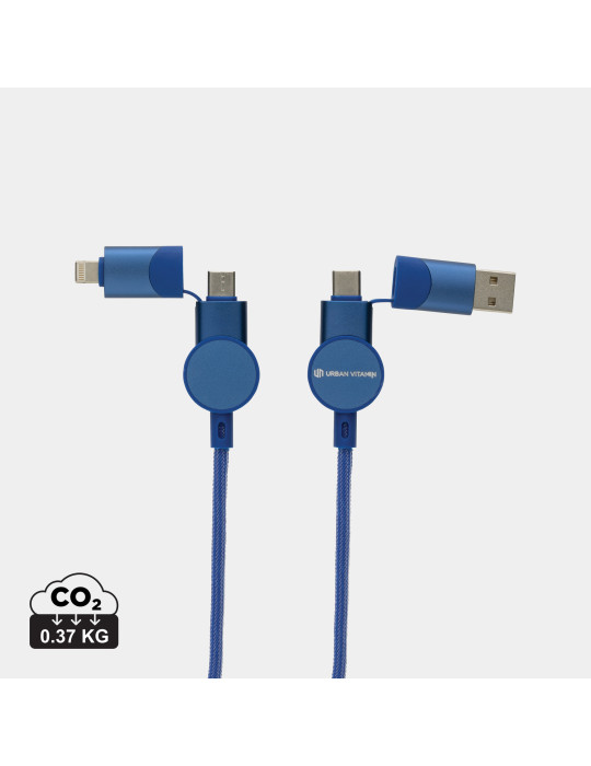 Câble Oakland 6-in-1 à charge 45W en plastique recyclé RCS Urban Vitamin personnalisable