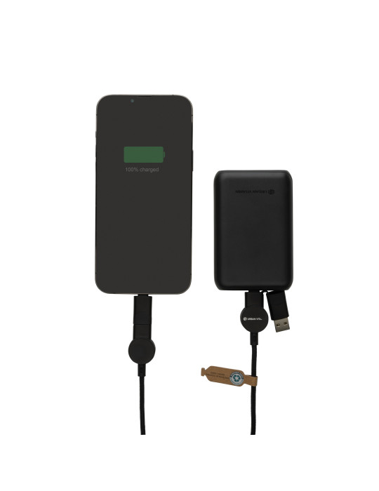 Câble Oakland 6-in-1 à charge 45W en plastique recyclé RCS Urban Vitamin personnalisable
