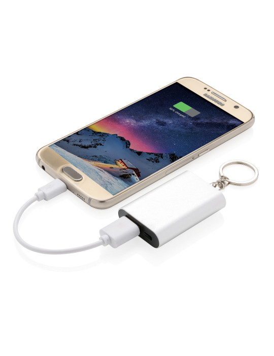 Porte-clés batterie aluminium 1 000 mAh personnalisable