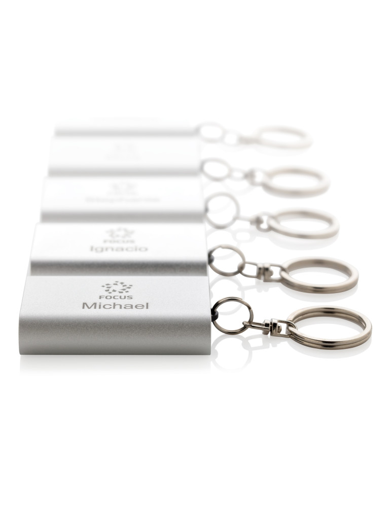 Porte-clés batterie aluminium 1 000 mAh personnalisable