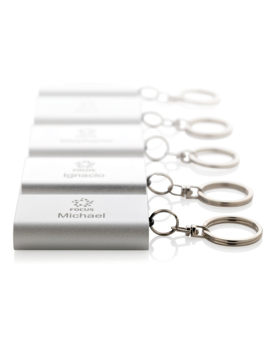 Porte-clés batterie aluminium 1 000 mAh personnalisable