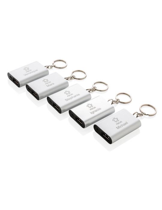 Porte-clés batterie aluminium 1 000 mAh personnalisable