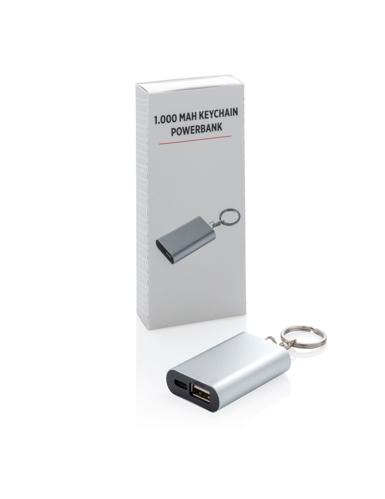 Porte-clés batterie aluminium 1 000 mAh personnalisable