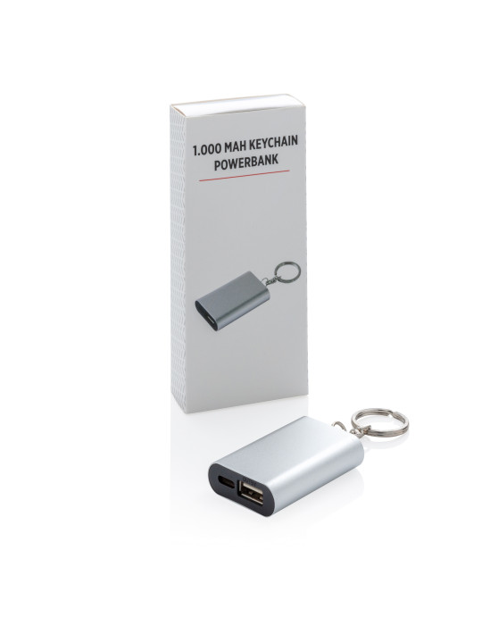 Porte-clés batterie aluminium 1 000 mAh personnalisable