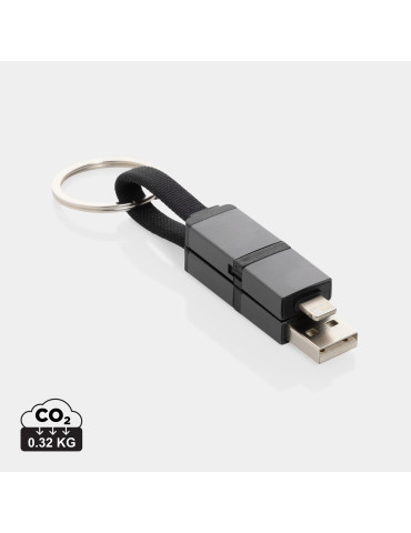 Câble de charge rapide 4 en 1 60W en aluminium recyclé Terra personnalisable