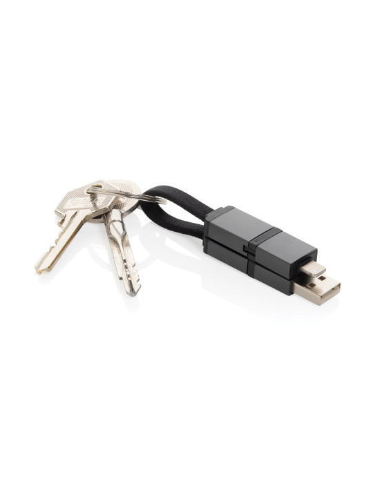 Câble de charge rapide 4 en 1 60W en aluminium recyclé Terra personnalisable