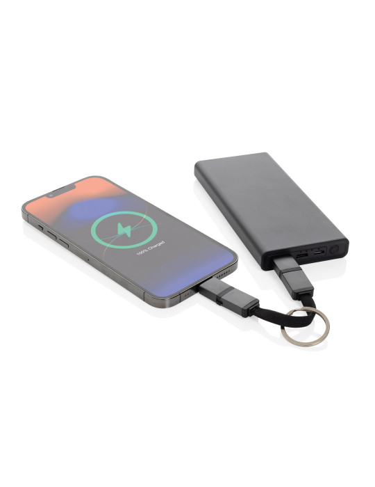 Câble de charge rapide 4 en 1 60W en aluminium recyclé Terra personnalisable