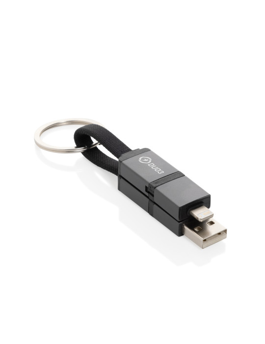 Câble de charge rapide 4 en 1 60W en aluminium recyclé Terra personnalisable