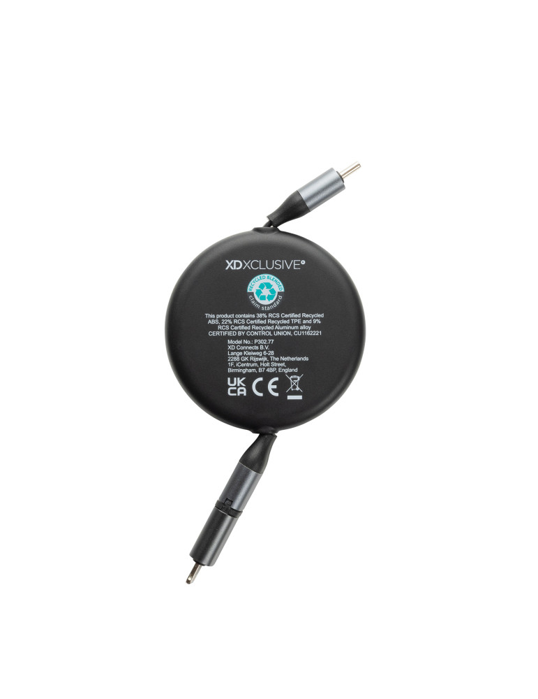 Câble rétractable 240W 2-en-1 en aluminium RCS Terra personnalisable