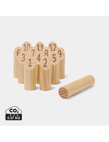 Mini jeu de quilles Vinga Muge en pin FSC personnalisable