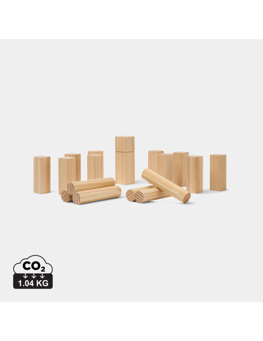 Mini jeu Kubb Vinga en pin FSC avec sac personnalisable