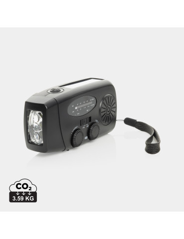 Radio RescueWave à manivelle et lampe RCS personnalisable