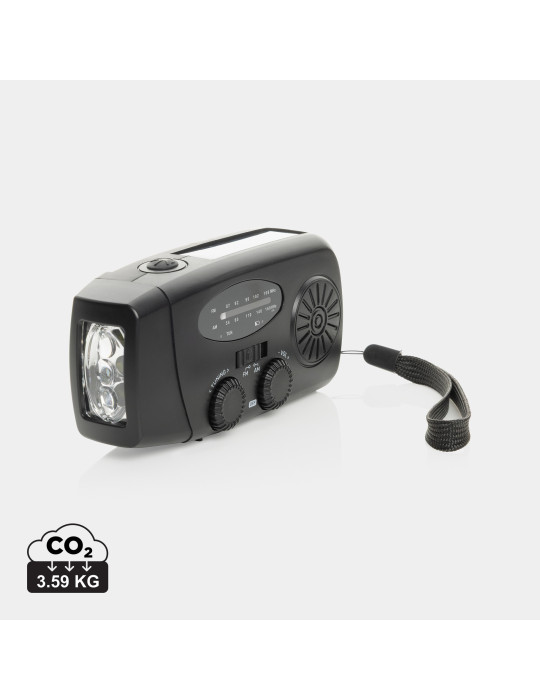 Radio RescueWave à manivelle et lampe RCS personnalisable