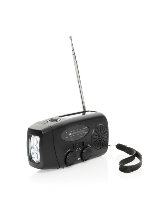 Radio RescueWave à manivelle et lampe RCS personnalisable