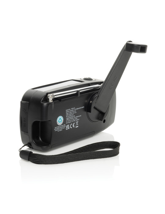 Radio RescueWave à manivelle et lampe RCS personnalisable