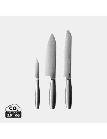 Trois couteaux de cuisine BOSKA Copenhagen en inox personnalisable
