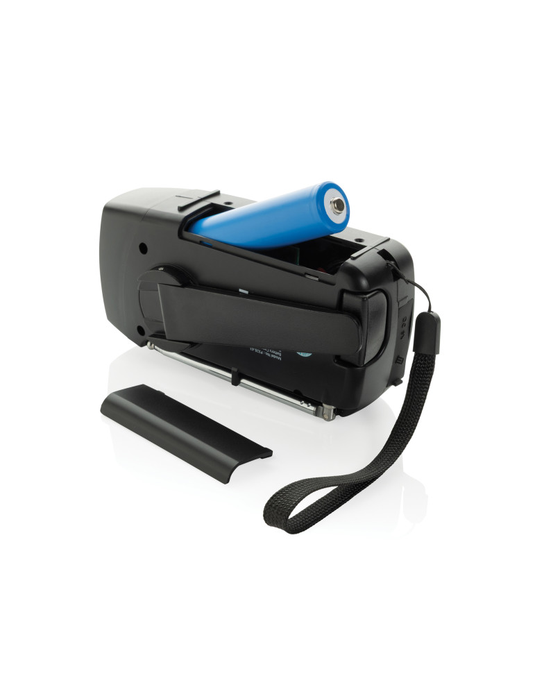 Radio RescueWave à manivelle et lampe RCS personnalisable