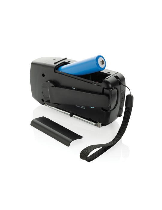 Radio RescueWave à manivelle et lampe RCS personnalisable