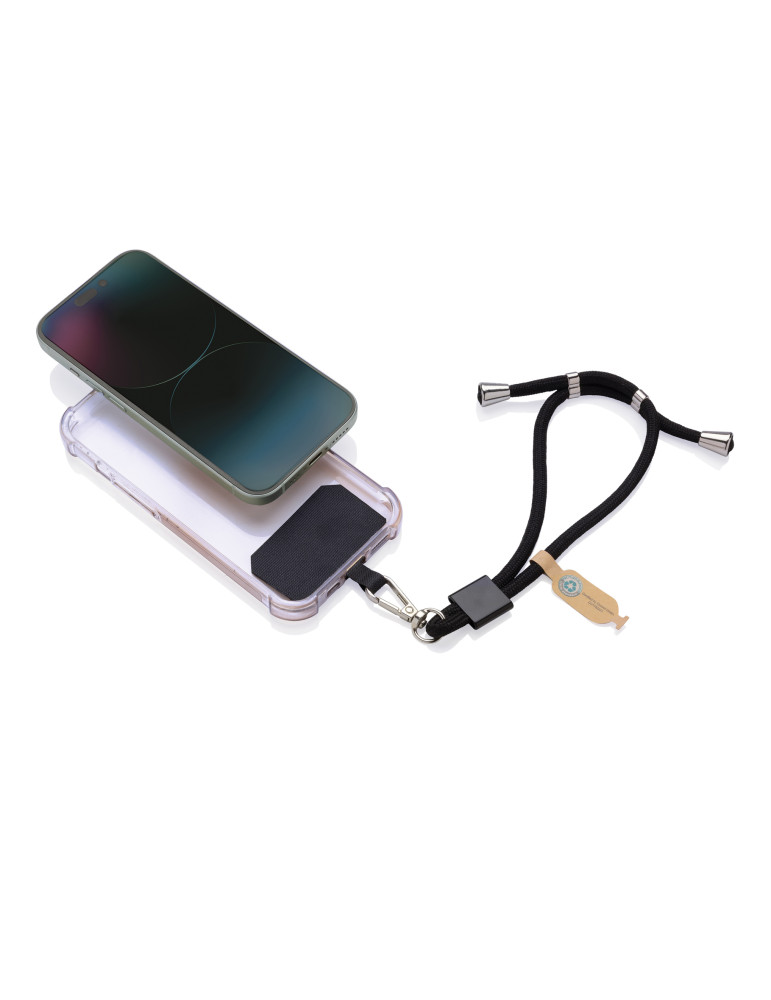 Bracelet téléphone réglable en rPET recyclé RCS CarryLoop personnalisable