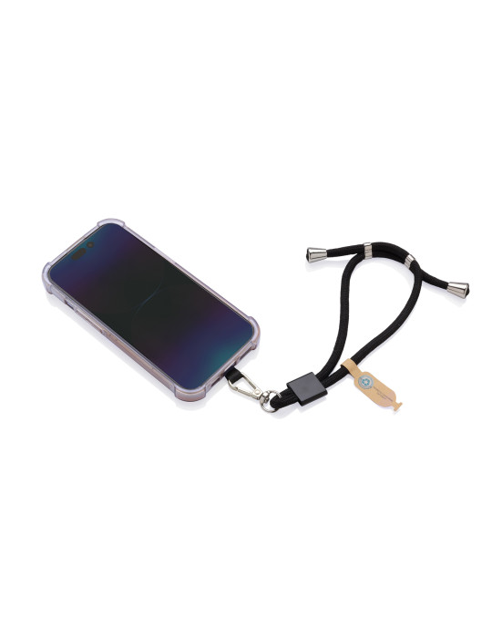 Bracelet téléphone réglable en rPET recyclé RCS CarryLoop personnalisable