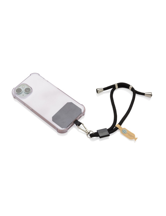 Bracelet téléphone réglable en rPET recyclé RCS CarryLoop personnalisable