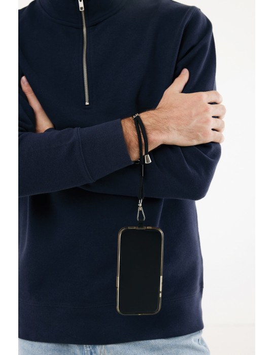 Bracelet téléphone réglable en rPET recyclé RCS CarryLoop personnalisable
