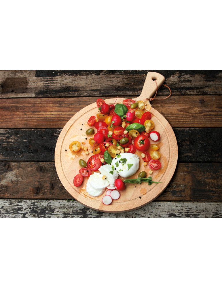 Planche de service ronde BOSKA Amigo L en bois personnalisable