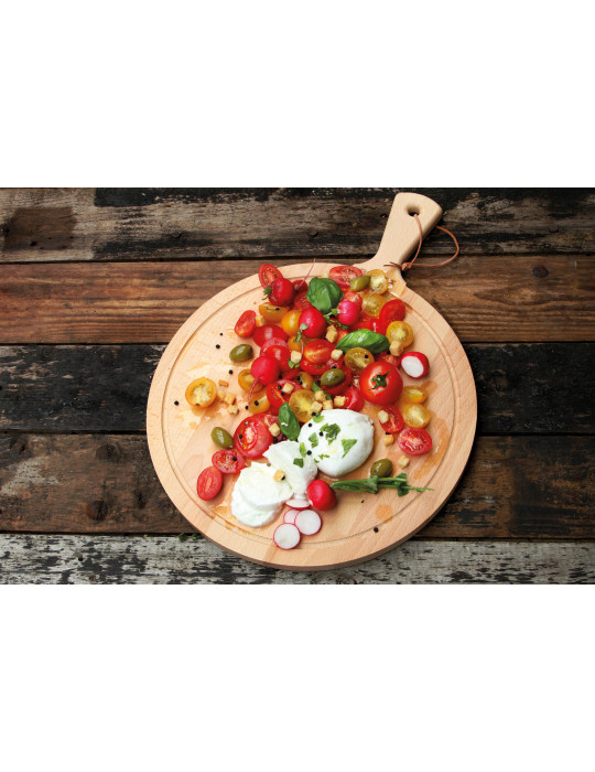 Planche de service ronde BOSKA Amigo L en bois personnalisable