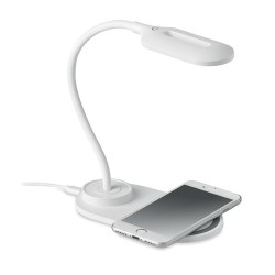 Lampe de bureau  et chargeur haute technologie SATURN Matières : ABS Couleurs : blanc 2
