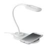 Lampe de bureau  et chargeur haute technologie SATURN Matières : ABS Couleurs : blanc personnalisable avec votre logo