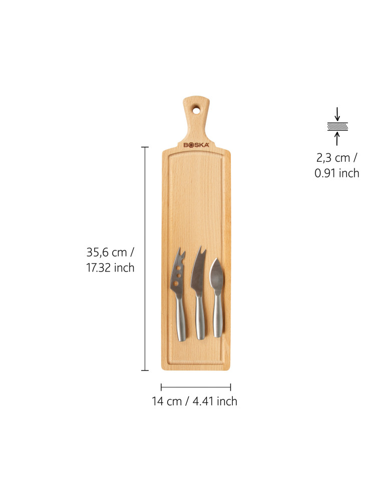 Set fromage BOSKA Amigo avec planche et trois couteaux personnalisable