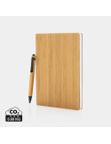 Coffret carnet A5 et stylo en bambou personnalisable