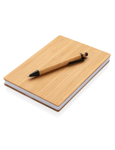 Coffret carnet A5 et stylo en bambou personnalisable 2