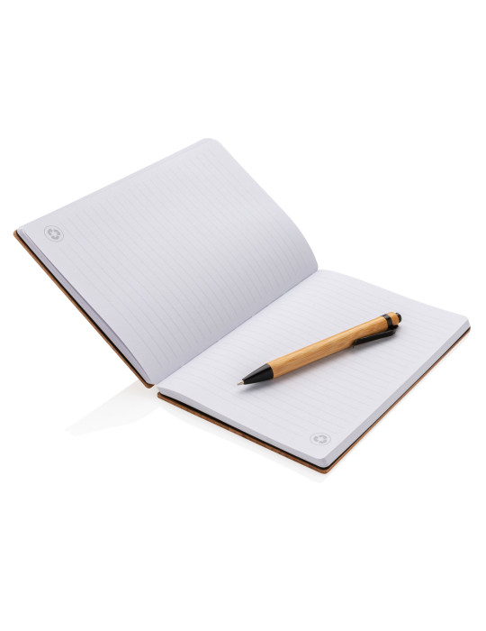 Coffret carnet A5 et stylo en bambou personnalisable
